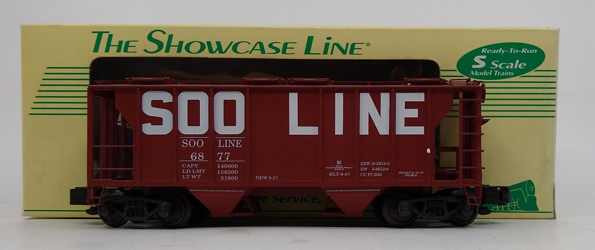 S-Helper Service 00079 S Gauge Soo Line PS-2 Covered 2-Bay Hopper #6877 LN/Box