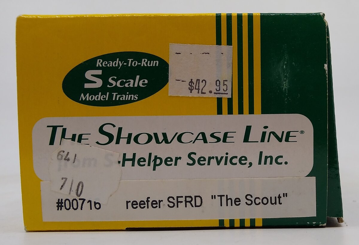 S-Helper 00716 S Gauge S.F.R.D "The Scout" 40' Wooden Billboard Reefer #22753 EX/Box