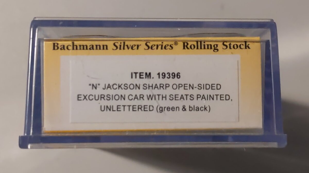 Bachmann 19396 N Painted & Unlettered Jackson Sharp Excursion Car