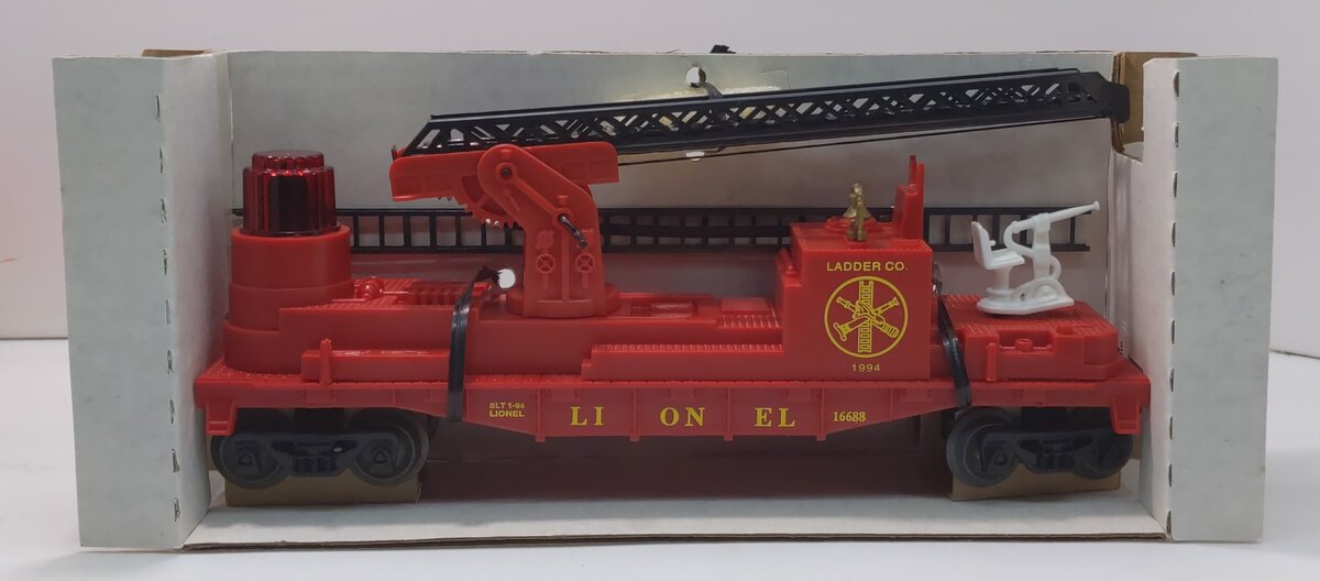 Lionel 6-16688 O Gauge Red Operating Fire Ladder Car LN/Box