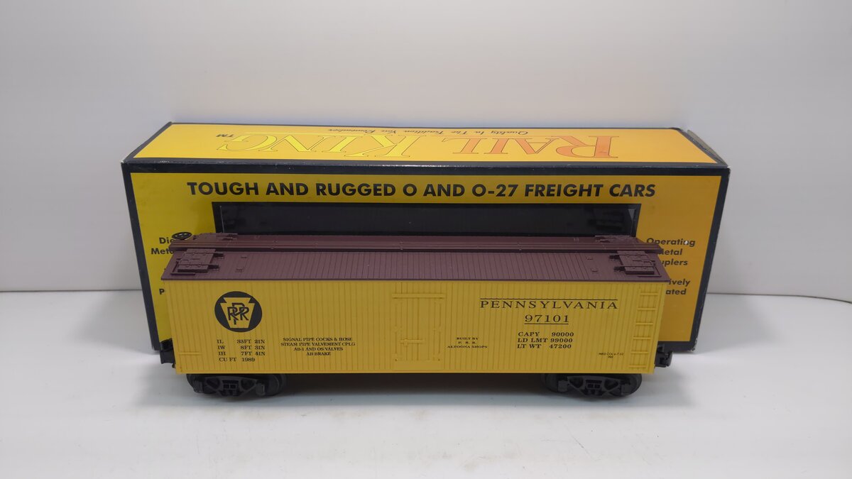 MTH 30-7809 O Pennsylvania Yellow & Brown Semi-Scale Reefer Car #97101 LN/Box