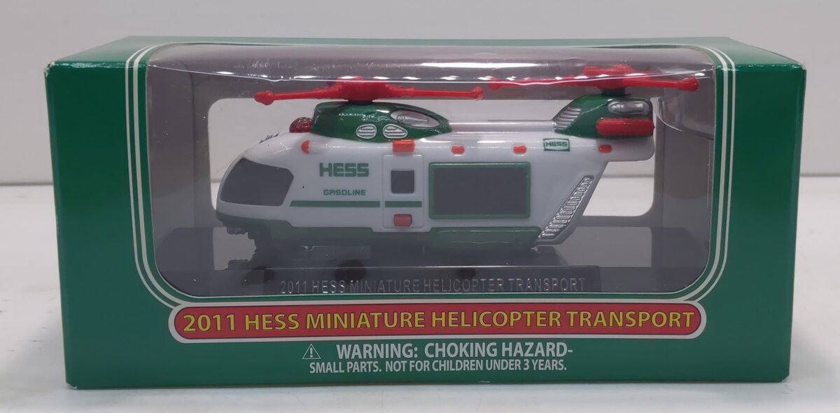 Hess 2011 Miniature White/Green & Red Helicopter Transport