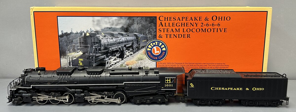 Lionel 6-28011 O-Gauge C&O 2-6-6-6 H6 Allegheny Steam Loco & Tender #1601 LN/Box