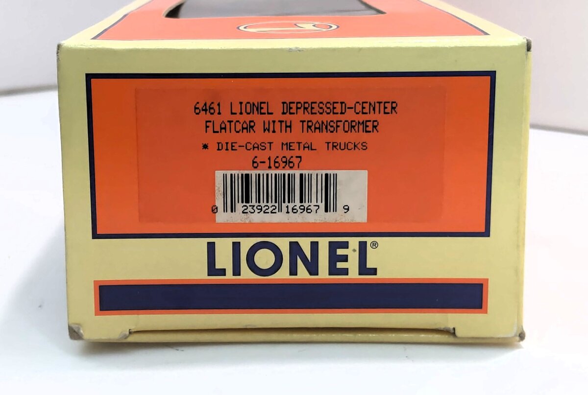 Lionel 6-16967 O Gauge Lionel Depressed-Center Flatcar with Transformer #6461 LN/Box