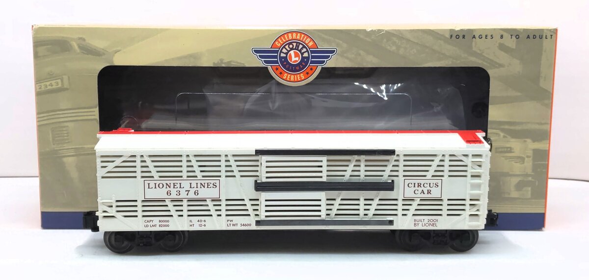 Lionel 6-19557 O Gauge Postwar Celebration Series Circus Stock Car #6376 EX/Box