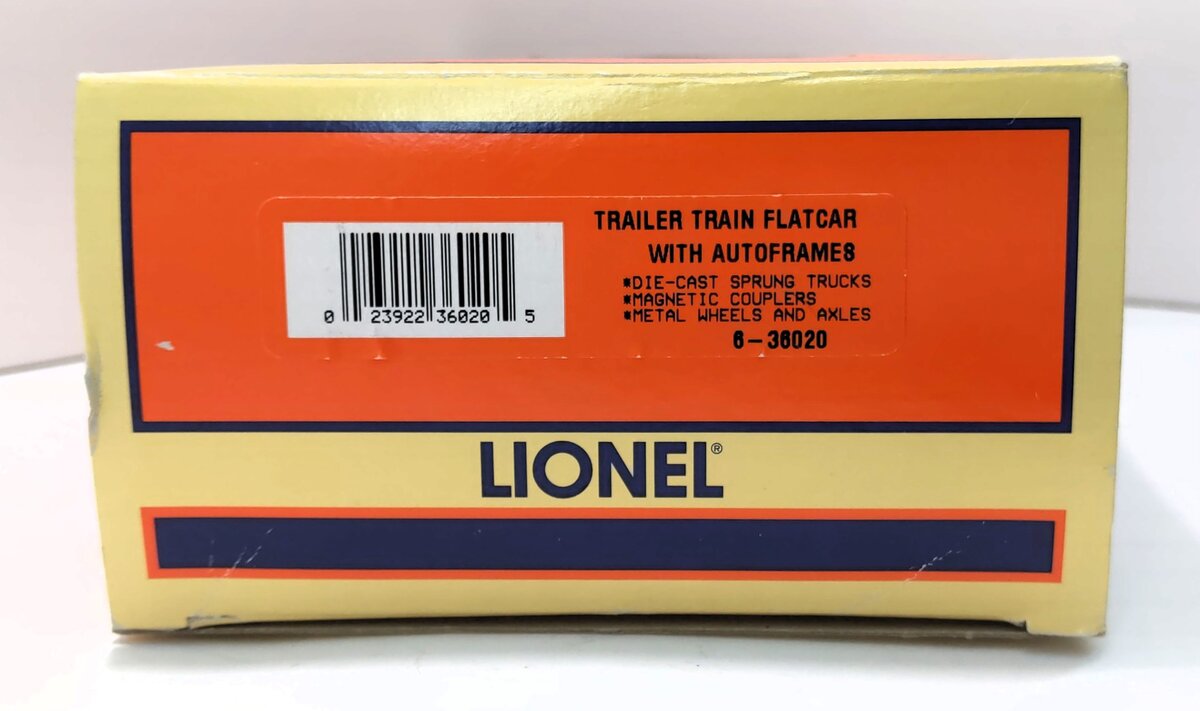 Lionel 6-36020 O Gauge TTX Trailer Train Flatcar with Auto Frames #9-6424 LN/Box