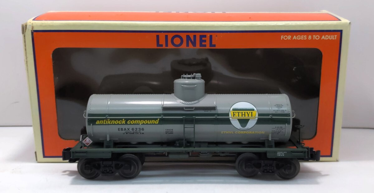 Lionel 6-19625 O Gauge Ethyl Single Dome Tank Car #6236 NIB