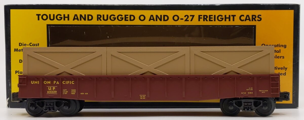 MTH 30-7208 O Gauge Union Pacific Gondola with 3 Crates #65239 EX/Box