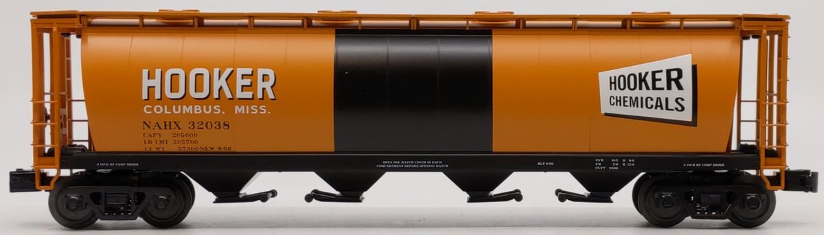 MTH 30-75450 O Gauge Hooker 4-Bay Cylindrical Hopper #32038