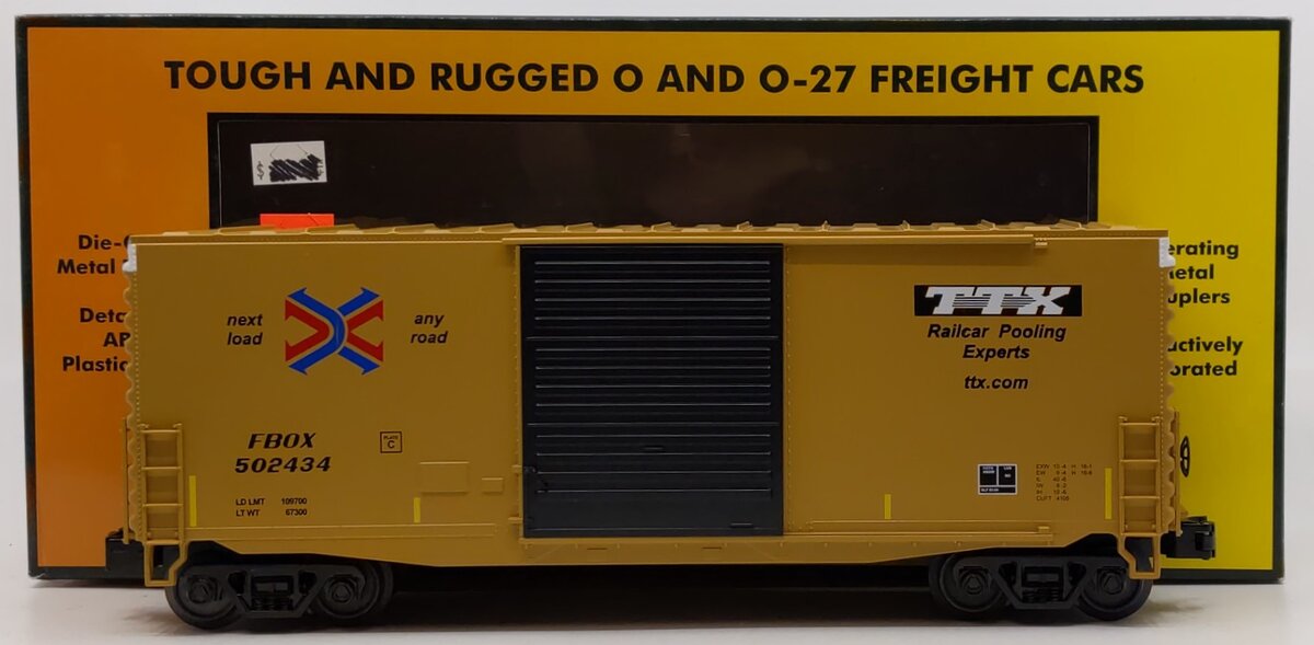 MTH 30-74879 O Gauge TTX 40' High Cube Boxcar #502434