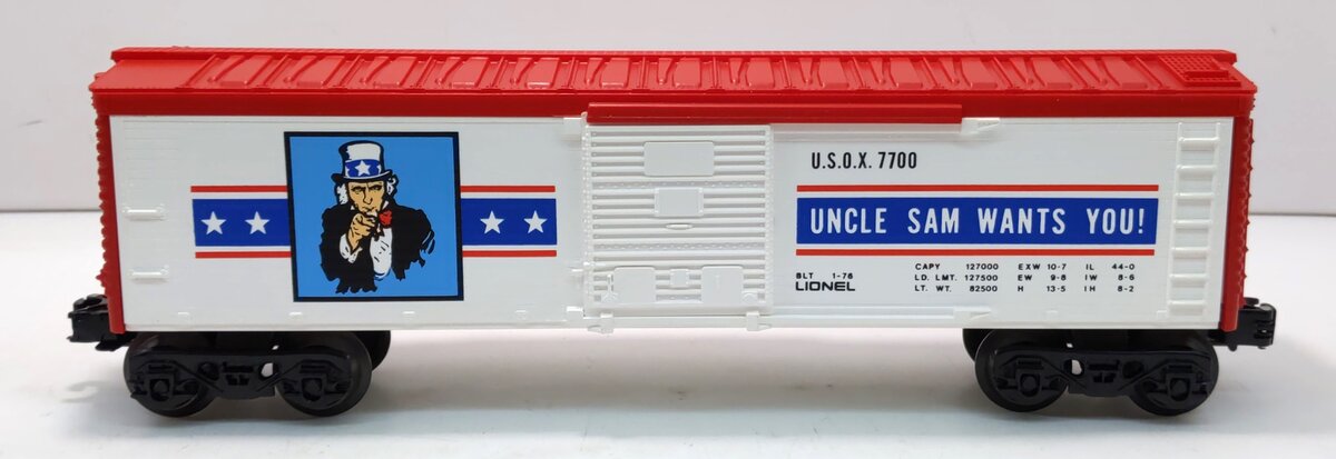 Lionel 6-7700 O Gauge Uncle Sam Boxcar LN/Box
