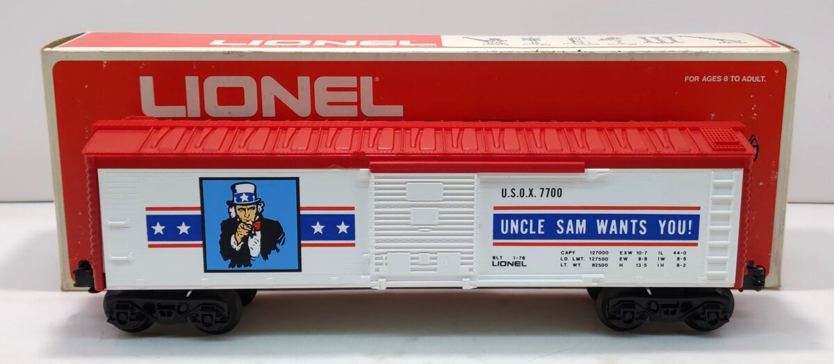 Lionel 6-7700 O Gauge Uncle Sam Boxcar LN/Box