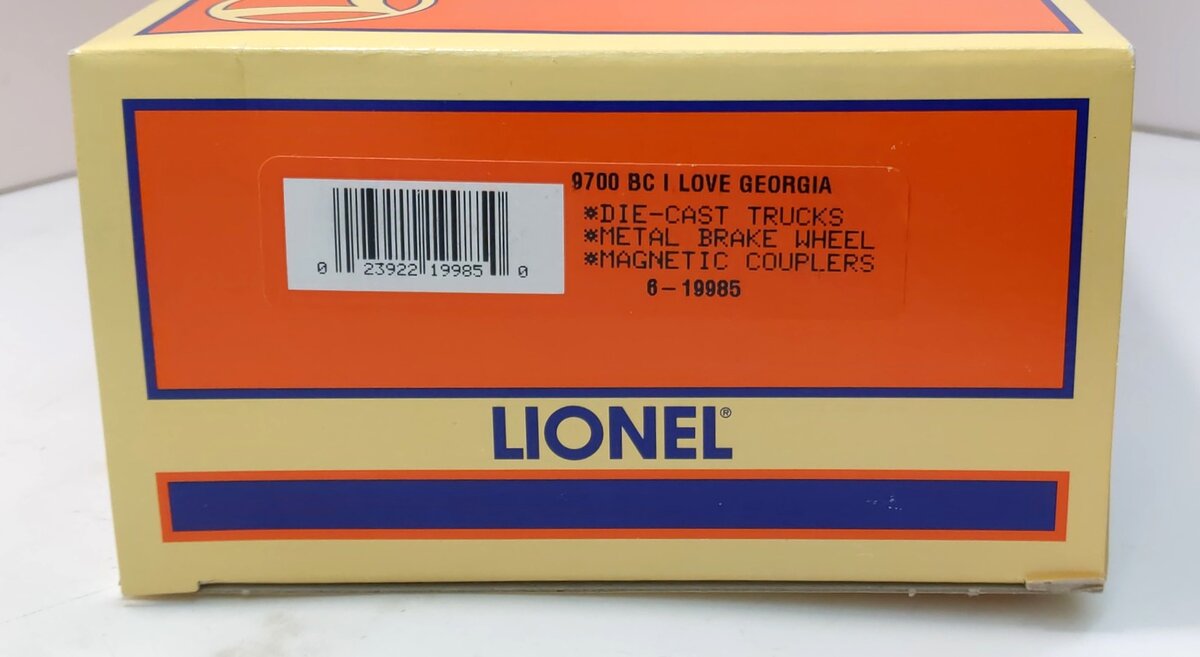 Lionel 6-19985 O Gauge I Love Georgia Boxcar #9700