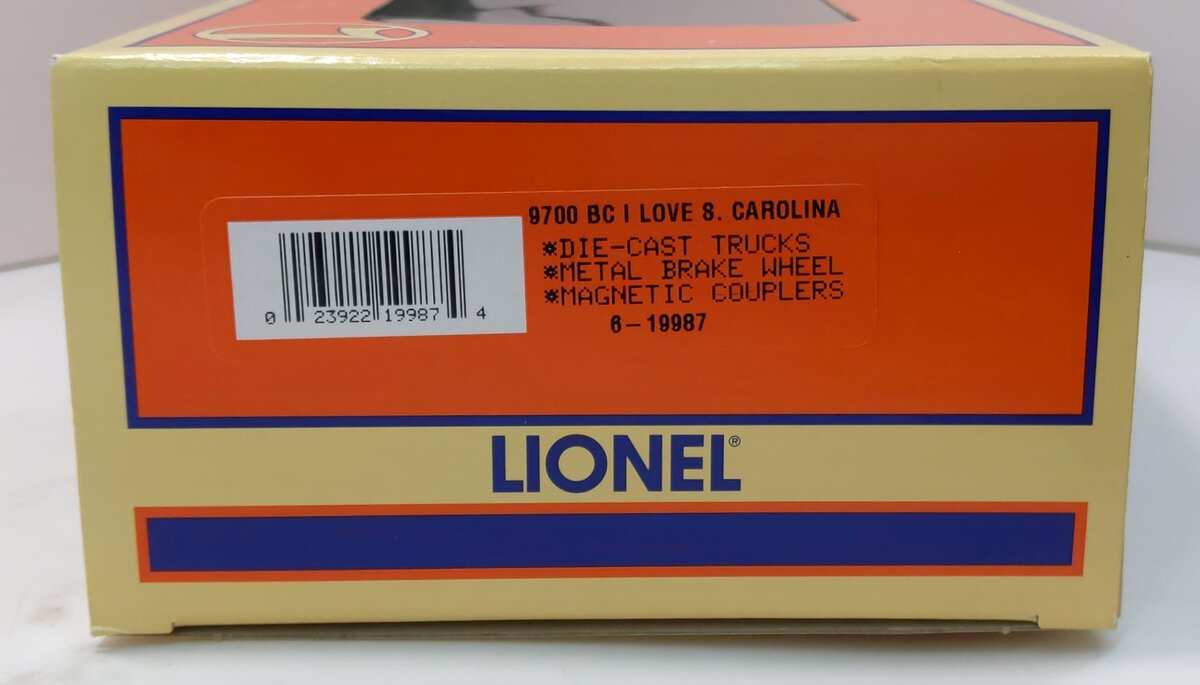 Lionel 6-19987 O Gauge I Love South Carolina Boxcar LN/Box