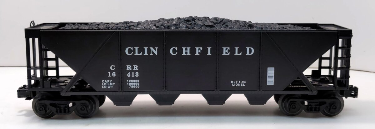 Lionel 6-16413 O Gauge Clinchfield 4-Bay Hopper with Coal Load