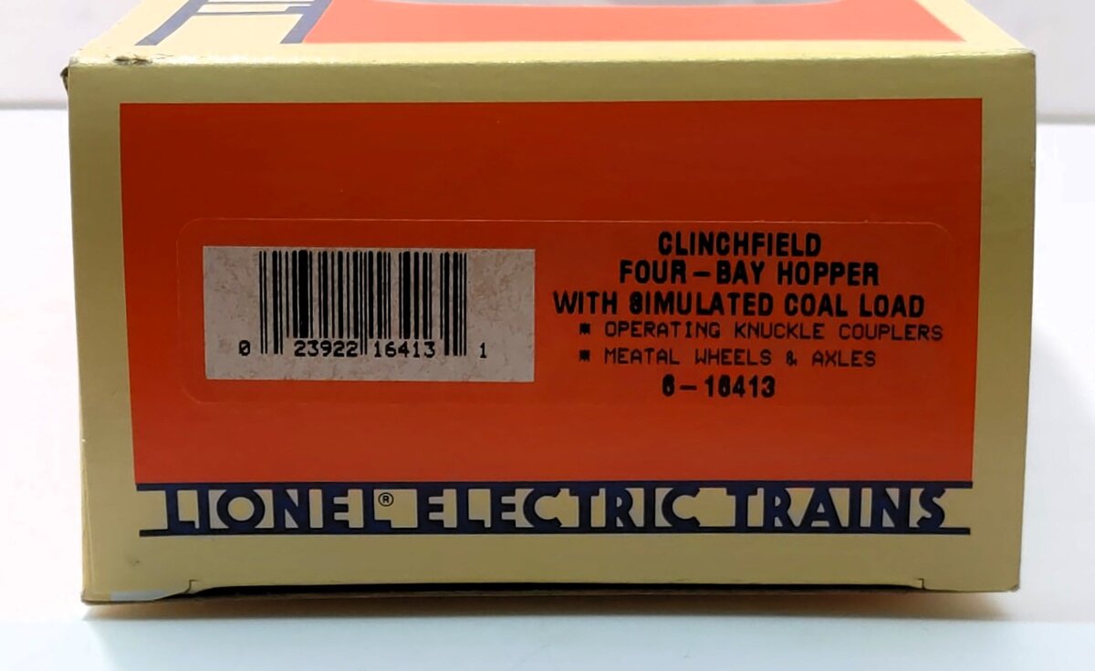 Lionel 6-16413 O Gauge Clinchfield 4-Bay Hopper with Coal Load