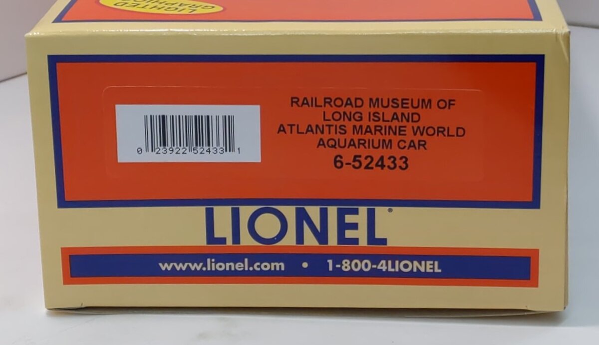 Lionel 6-52433 O Gauge Long Island Atlantis Marine World Aquarium Car #9006 LN/Box