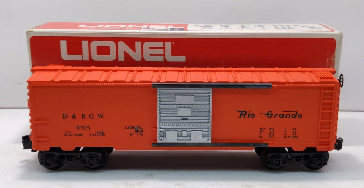 Lionel 6-9705 O Gauge Denver & Rio Grande Western Box Car EX/Box