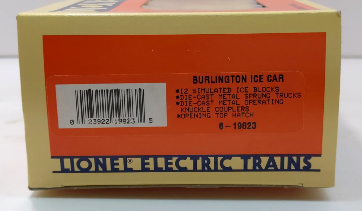 Lionel 6-19823 O Gauge Burlington Operating Ice Car LN/Box