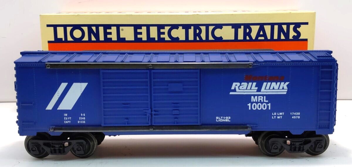 Lionel 6-19251 O Gauge Montana Rail Link Double Door Boxcar #1001 NIB