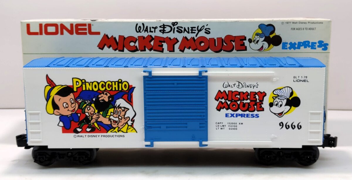 Lionel 6-9666 O Gauge Pinocchio Hi Cube Boxcar #9666 LN/Box