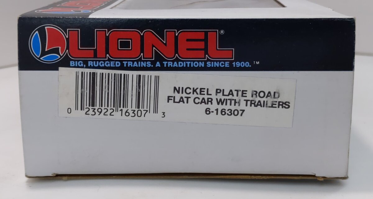 Lionel 6-16307 O Gauge Nickel Plate Road Flatcar with Trailers LN/Box