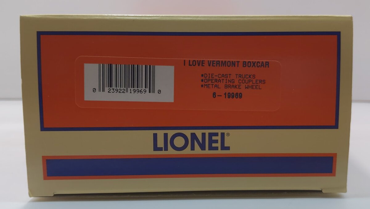 Lionel 6-19969 O Gauge I Love Vermont Boxcar #9700 LN/Box