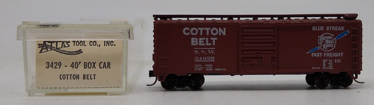Atlas 3429 N Scale Cotton Belt 40' Boxcar #34038 LN/Box