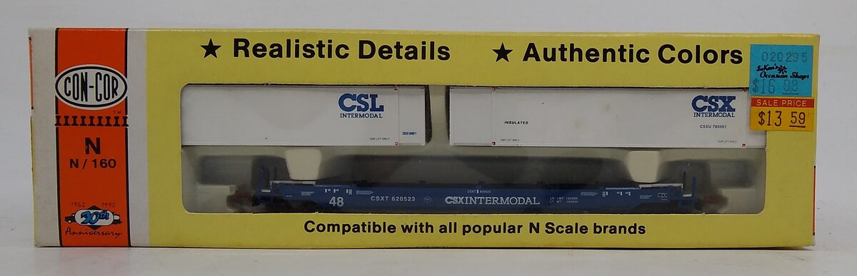 Con-Cor 001-603103 N Scale CSX Twin-Stack Container Car #620523