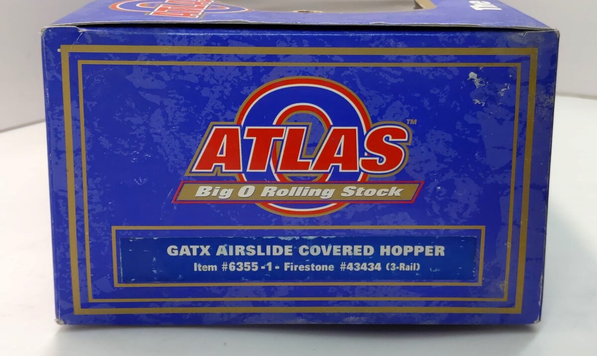 Atlas 6355-1 O Firestone GATX Airslide Covered Hopper #43434 (3 Rail)