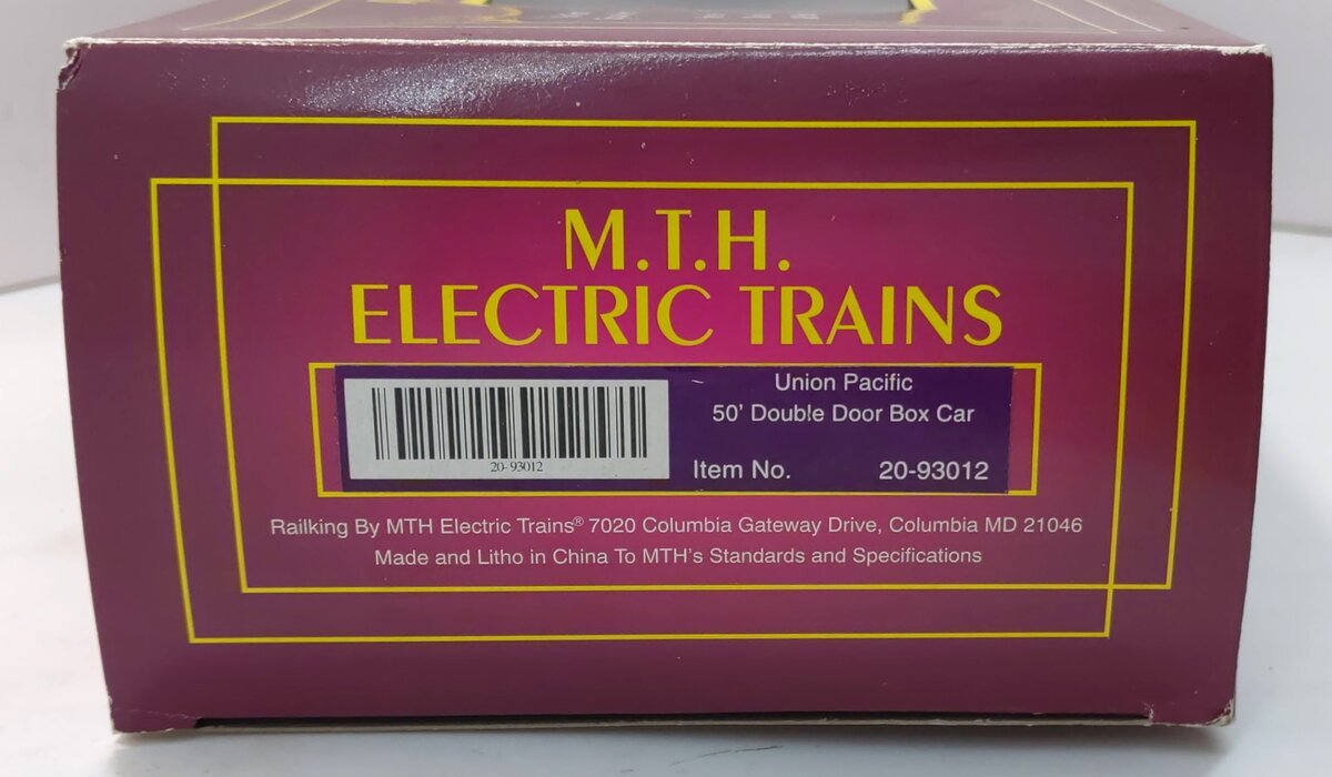 MTH 20-93012 O Gauge Union Pacific 50' Double Door Boxcar #161244 LN/Box