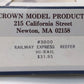 Crown Model Products 3000 O Railway Express Reefer Car #4639 EX/Box