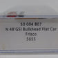 Atlas 50004807 N Frisco 48' GSI Bulkhead Flat Car #5655
