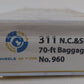 Wheels of Time 311 70' Heavyweight Baggage-Express Passenger Car #960
