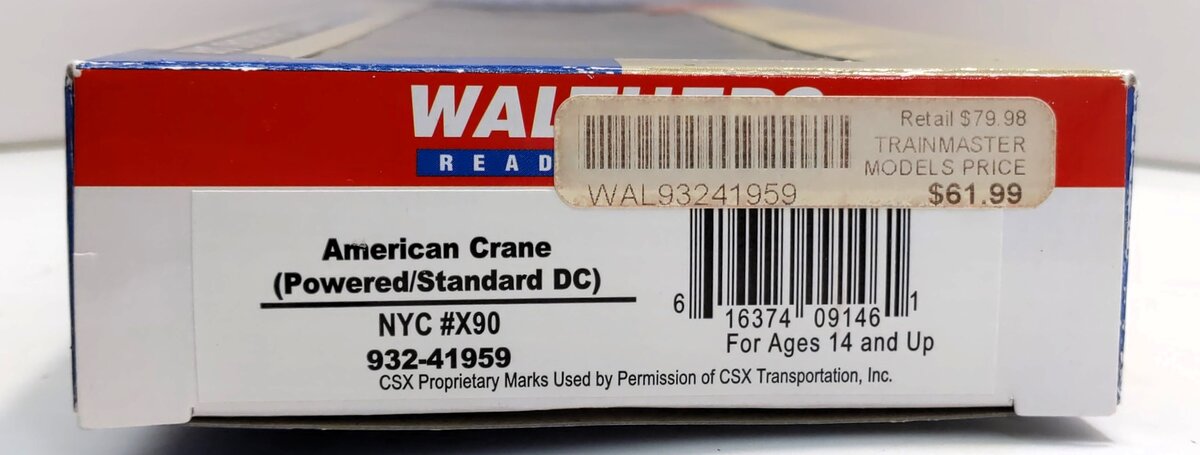 Walthers 932-41959 American Crane NYC #X90