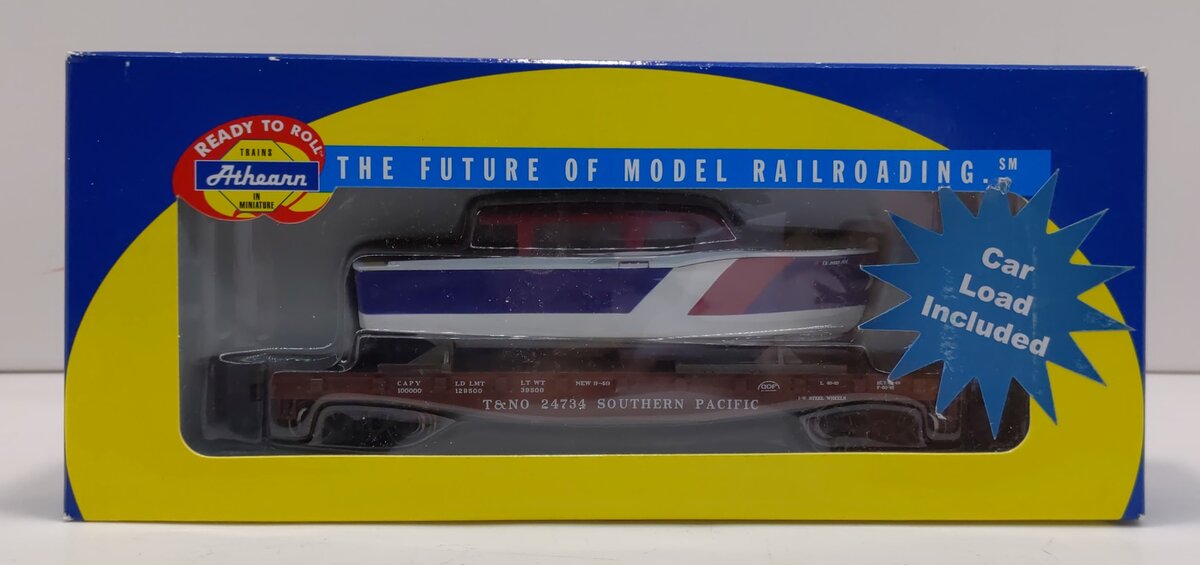 Athearn 96322 HO T&NO Southern Pacific RTR 40'' Flat with Boat #24734