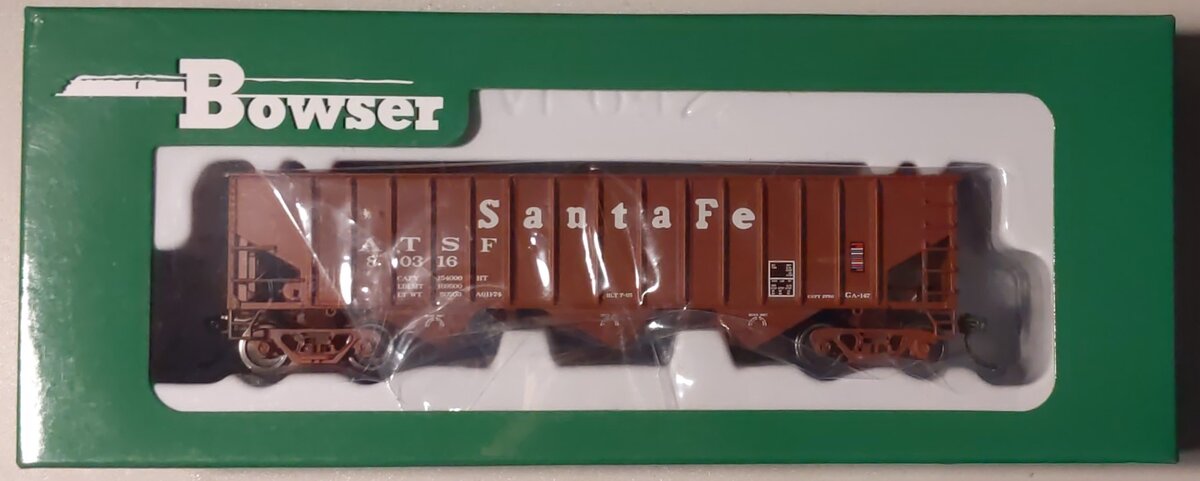 Bowser 42501 HO Atchison Topeka Santa Fe 70-Ton 14-Panel 3-Bay Hopper #80316