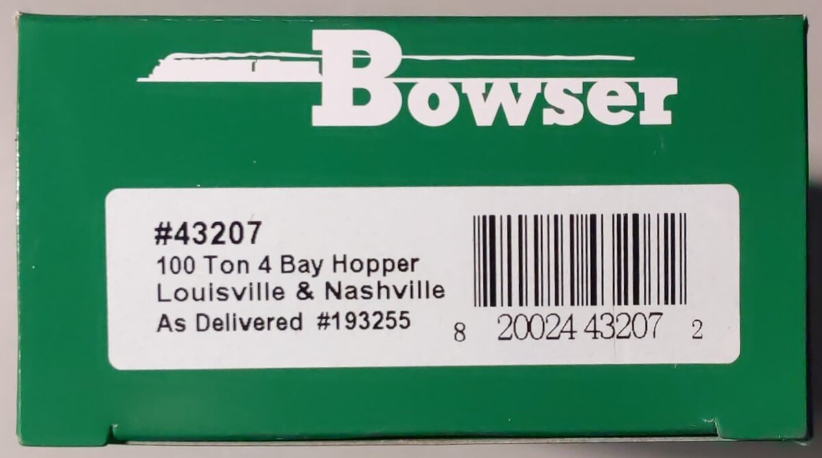 Bowser 43207 HO Louisville & Nashville H-43 100 Ton Hopper Car #193255