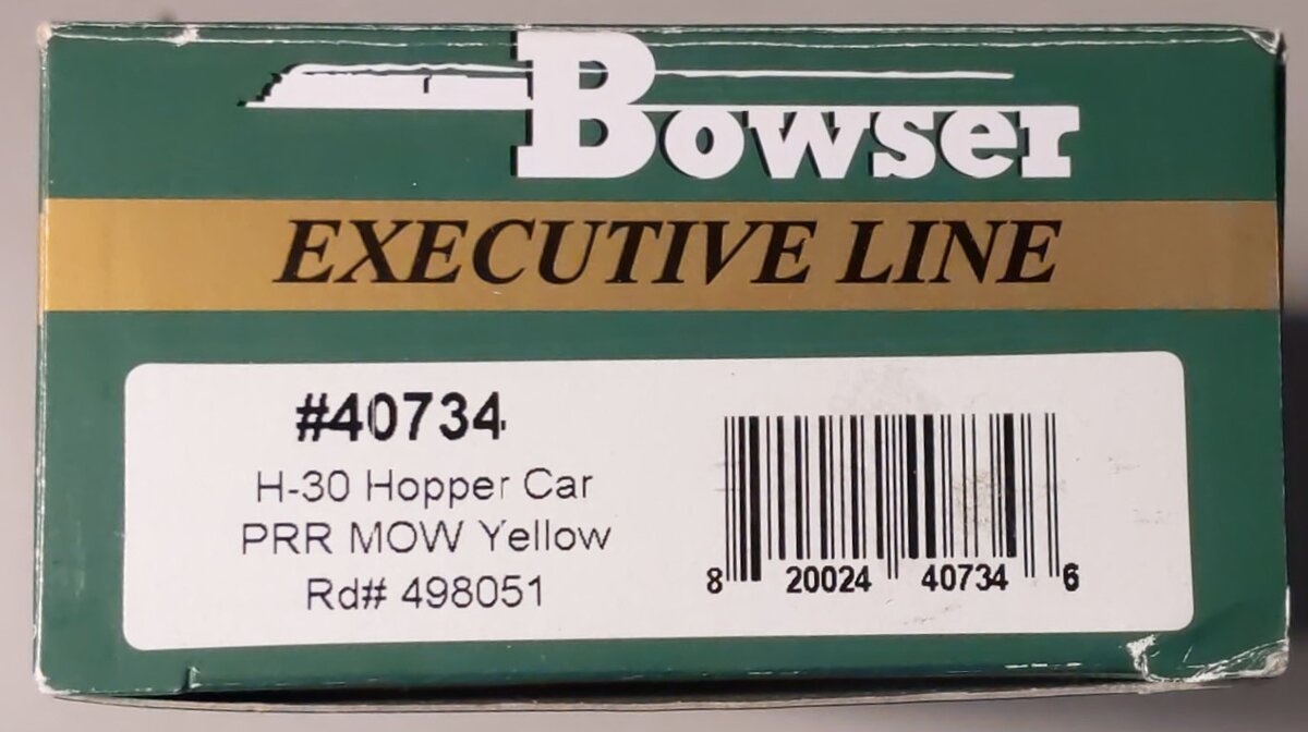 Bowser 40734 HO Scale PRR Mow Yellow H-30 Hopper Car #498051