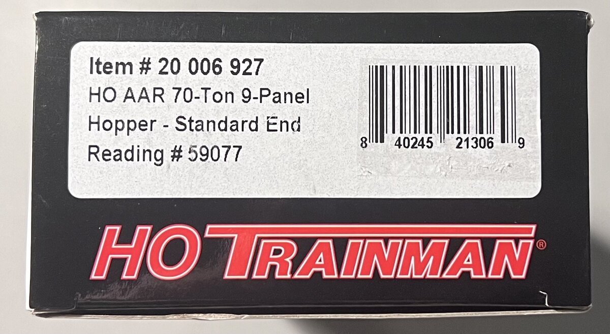 Atlas 20006927 HO Reading AAR 70 Ton 3-Bay Open Hopper #59077