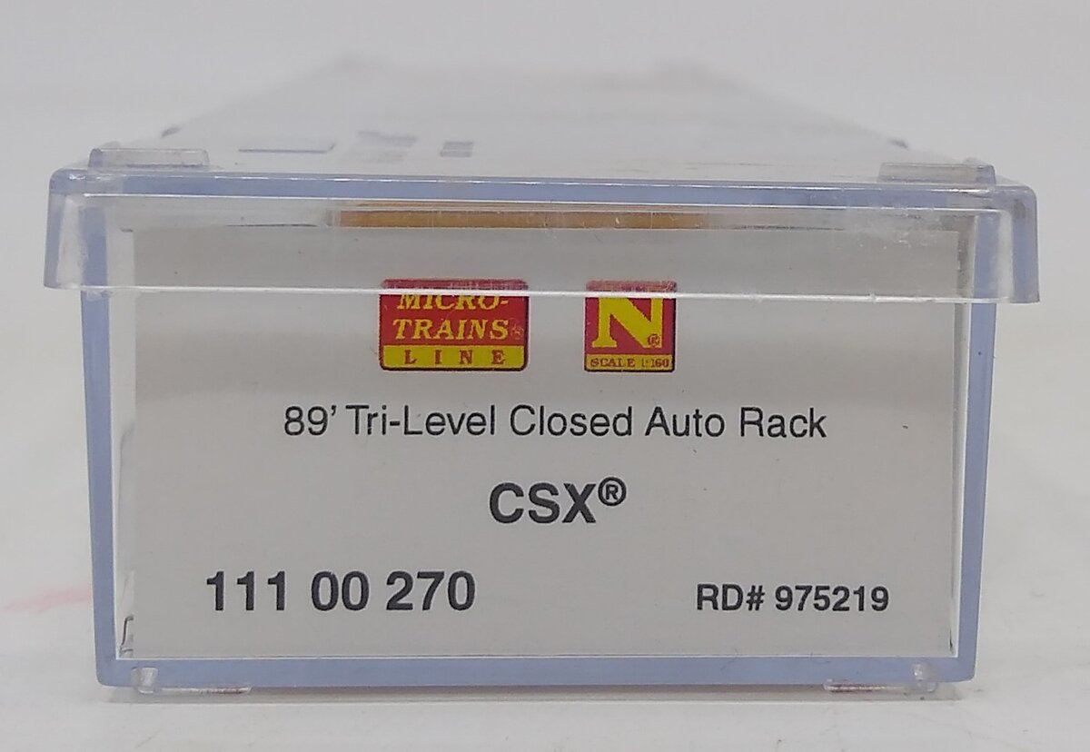 Micro-Trains 11100270 N CSXT 89' Tri-Level Enclosed Auto Rack #975219 LN/Box