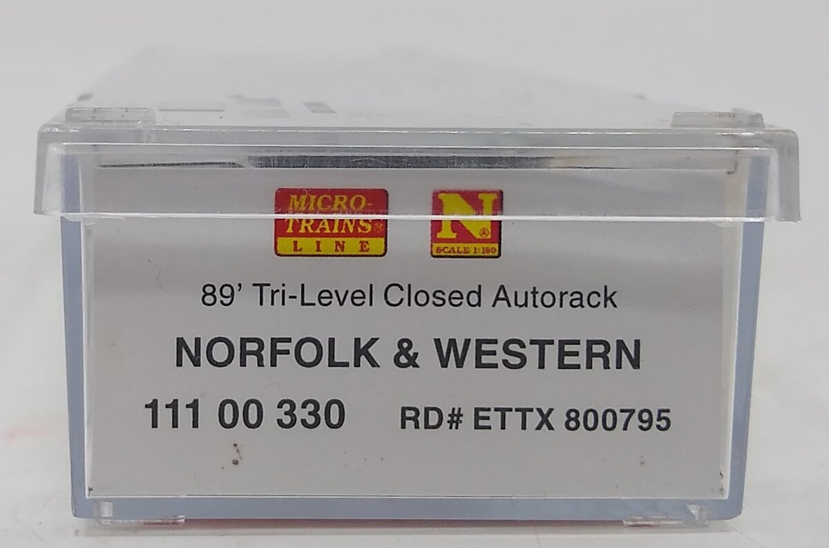 Micro-Trains 11100330 N N&W 89' Tri-Level Enclosed Autorack #800795