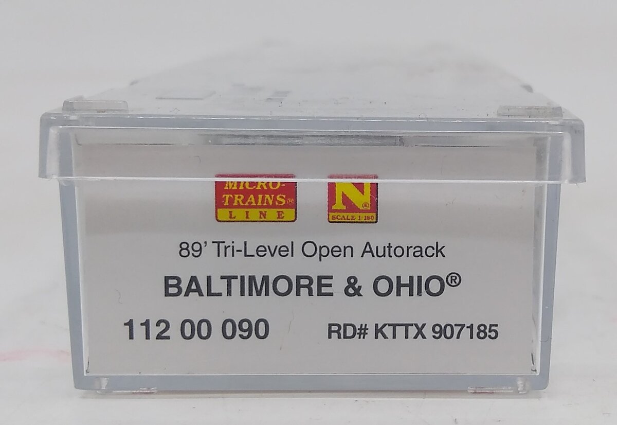 Micro-Trains 11200090 N Baltimore & Ohio 89' Tri-level Open Autorack #907185