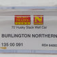 Micro-Trains 13500091 N Burlington Northern 70’ Husky Stack Well Car #64003
