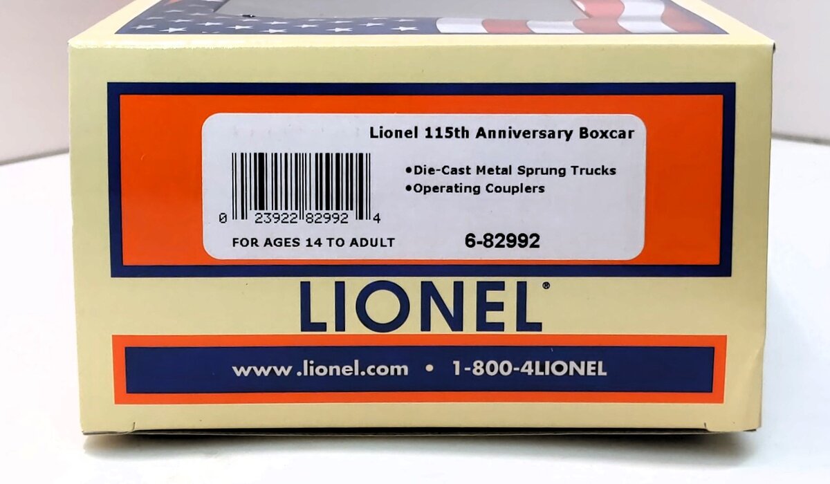 Lionel 6-82992 O Gauge Lionel 115th Anniversary Boxcar