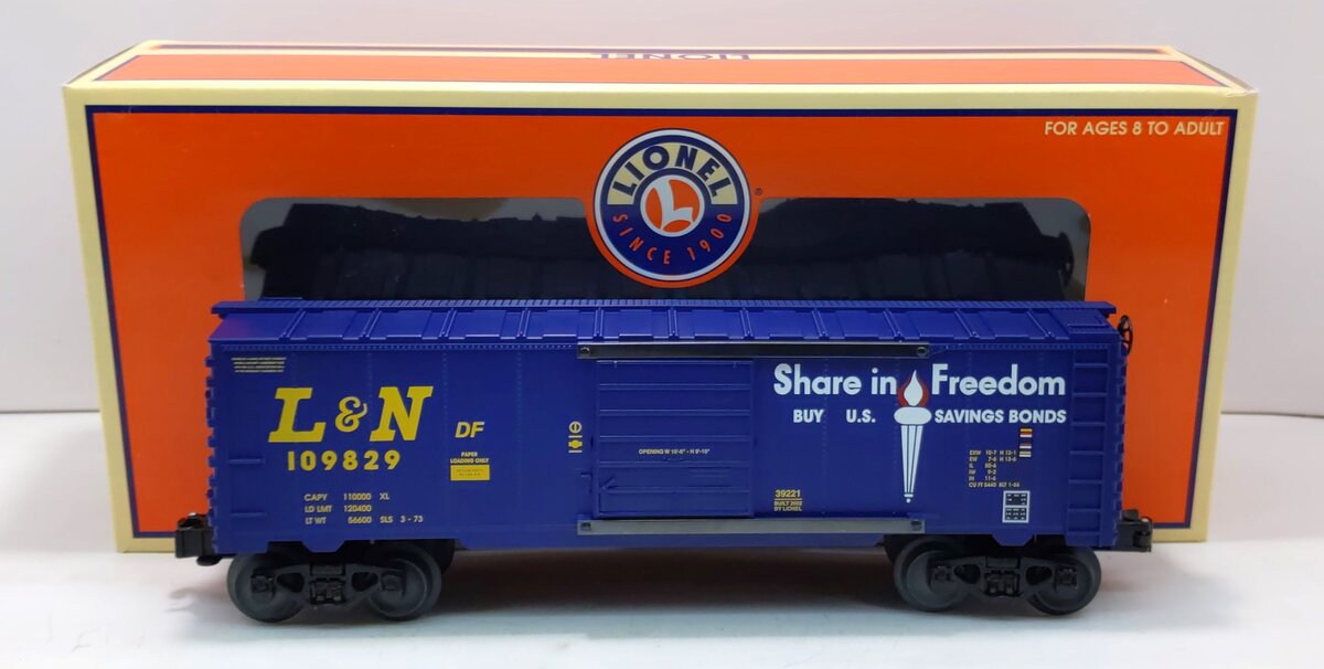 Lionel 6-39221 O Gauge Louisville & Nashville 6565 Boxcar #109829 NIB