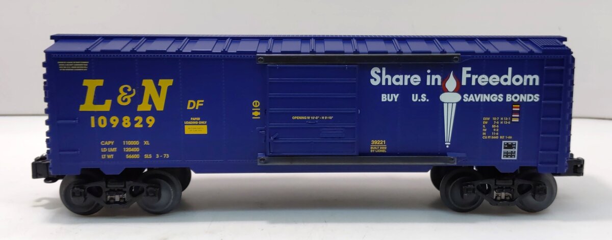 Lionel 6-39221 O Gauge Louisville & Nashville 6565 Boxcar #109829 NIB