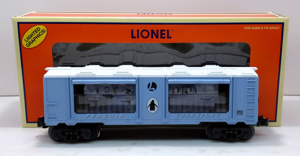 Lionel 6-26820 O Gauge Penguin Transport Lighted Aquarium Car #26820 NIB