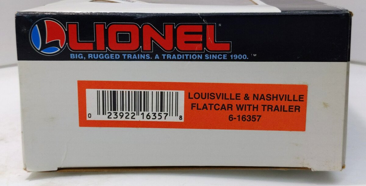 Lionel 6-16357 O Gauge Louisville and Nashville Flatcar w/Trailer NIB