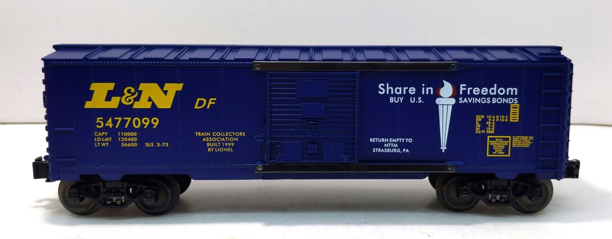Lionel 6-52172 O TCA Museum L&N 'Buy US Savings Bonds' Boxcar #5477099 LN/Box